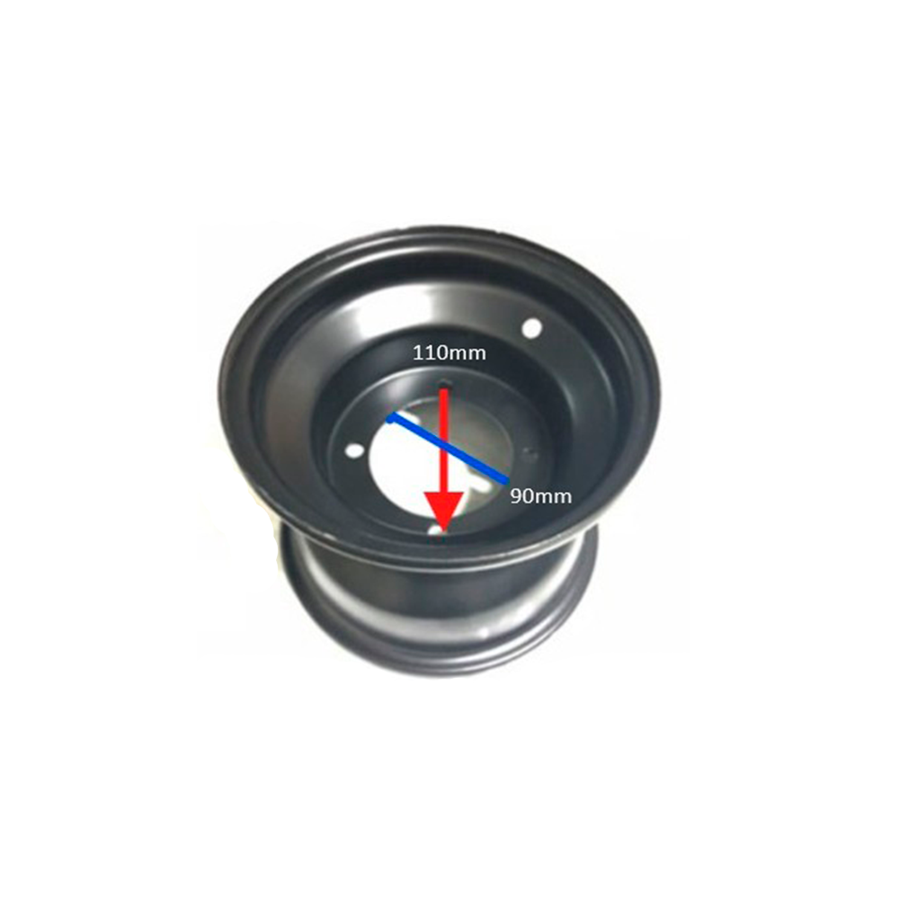 Jante 18x9.5-8 (f/f: 110mm - Ø90mm) (TRAS, 4 furos) - Tox (Speedbird / ATV110) (PRETO)