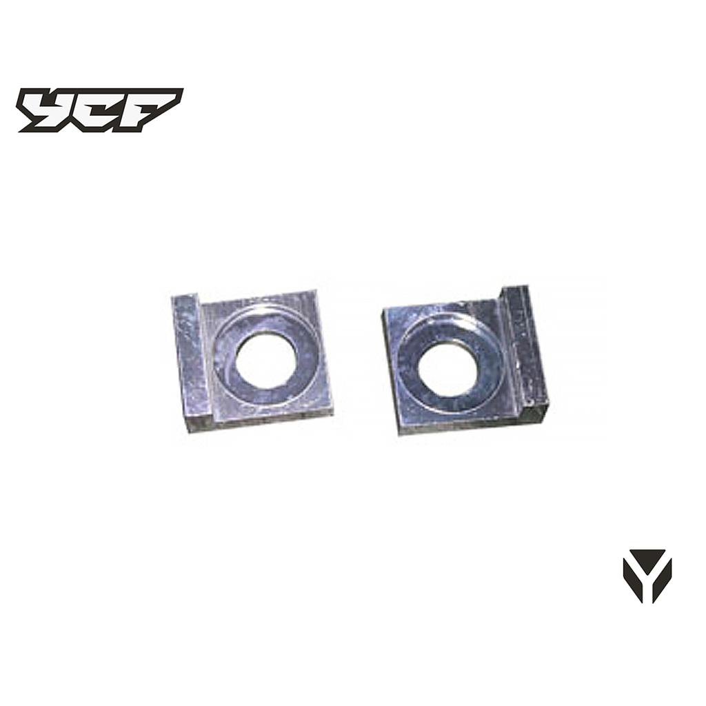 Esticador de Corrente (x2) (ALUminiO), Ø15mm, tipo quadrado, YCF, Pitbike
